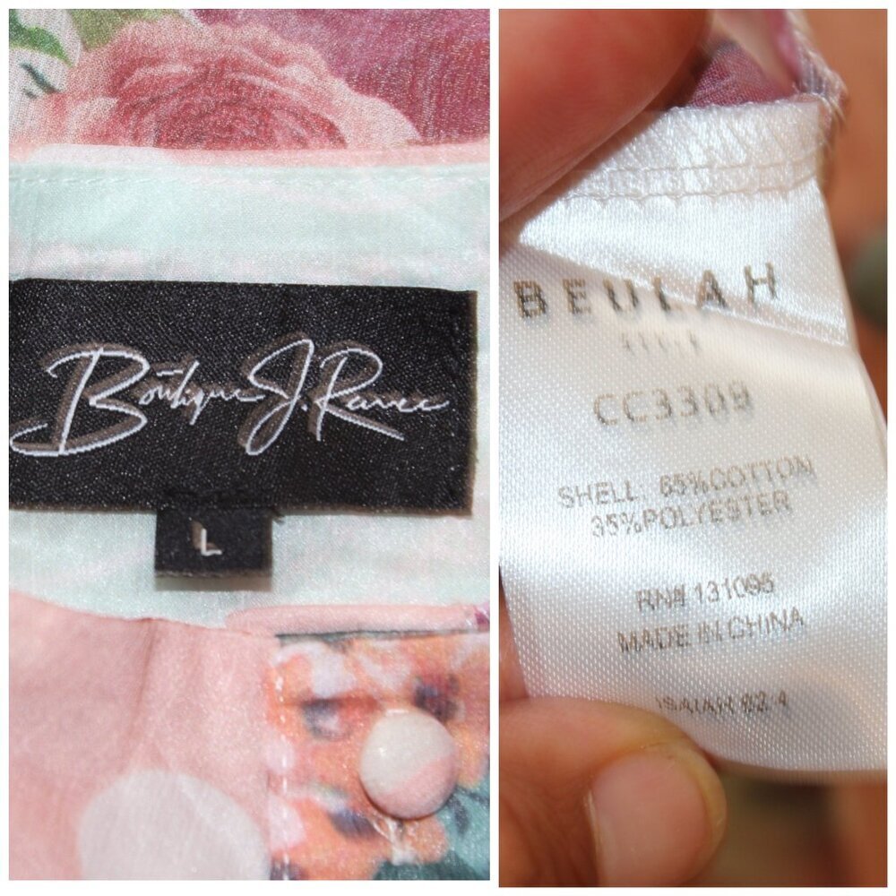 Beulah Boutique J Renee Floral Boho maxi dress Large Two pieces sheer Fairy - Picture 7 of 7